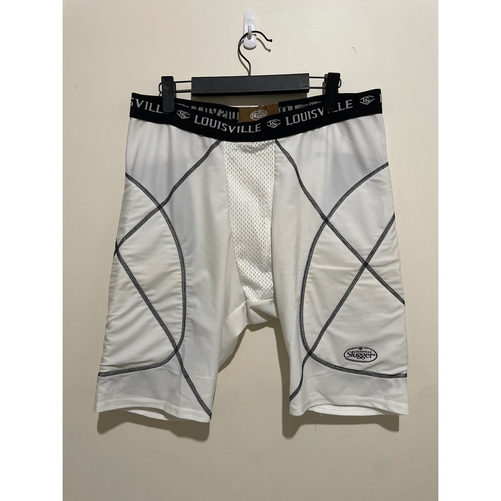 Louisville Slugger Mens White Compression Sliding Shorts Baseball Size XXL